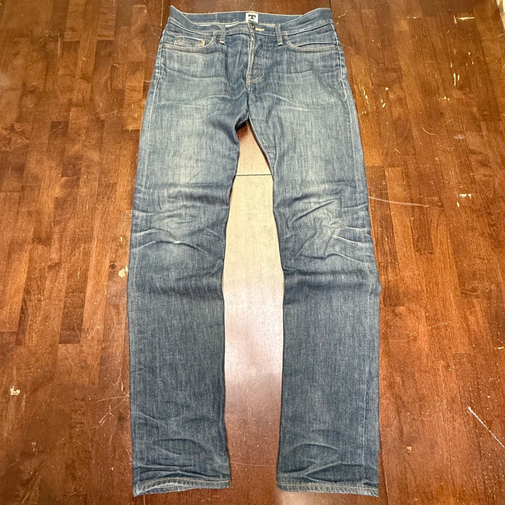 Tellason Selvedge Jeans Men Fits 34X34 Oak Cone Denim USA Button Fly Disressed